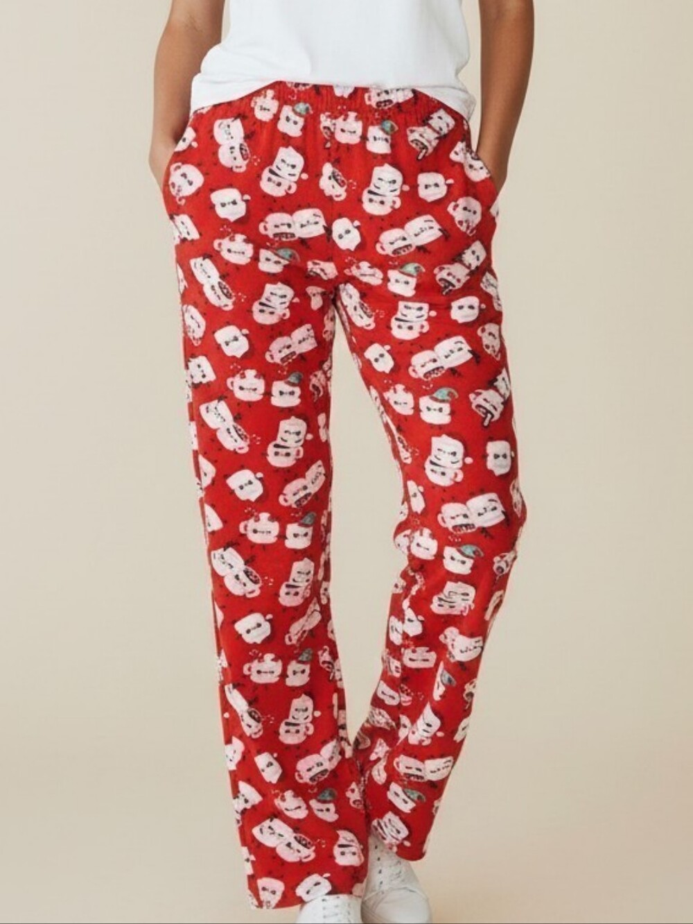 Christmas Marshmallow Hot Cocoa Fleece Pajama Pants Lounge PJ Bottoms Sz.XL